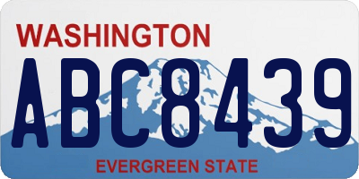 WA license plate ABC8439