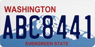 WA license plate ABC8441