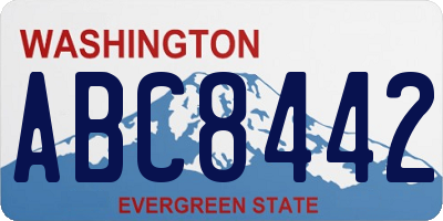 WA license plate ABC8442