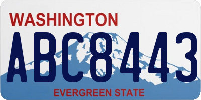 WA license plate ABC8443