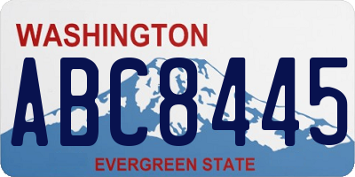 WA license plate ABC8445
