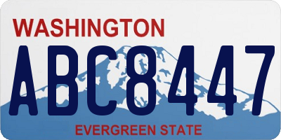 WA license plate ABC8447