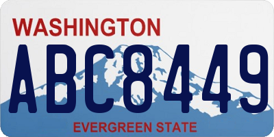 WA license plate ABC8449
