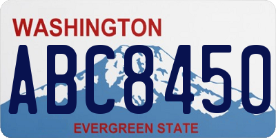 WA license plate ABC8450