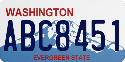 WA license plate ABC8451