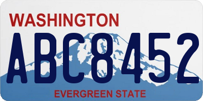 WA license plate ABC8452