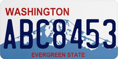 WA license plate ABC8453