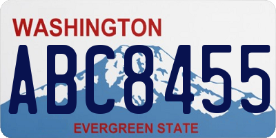 WA license plate ABC8455