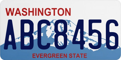 WA license plate ABC8456