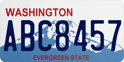 WA license plate ABC8457