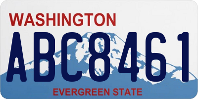 WA license plate ABC8461