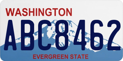 WA license plate ABC8462
