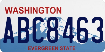 WA license plate ABC8463