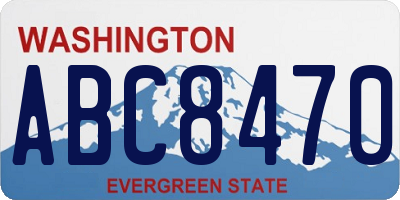 WA license plate ABC8470