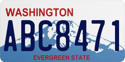 WA license plate ABC8471