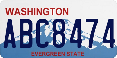 WA license plate ABC8474