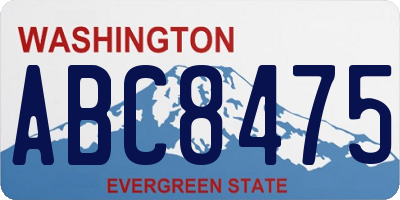 WA license plate ABC8475