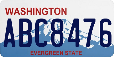 WA license plate ABC8476
