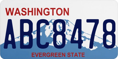 WA license plate ABC8478