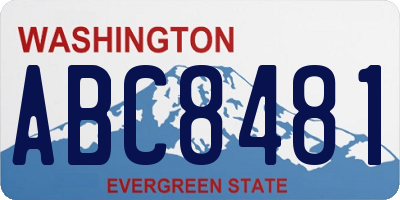 WA license plate ABC8481