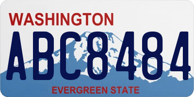 WA license plate ABC8484
