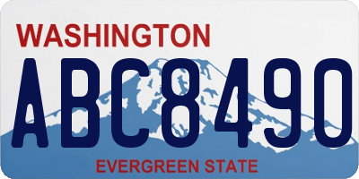 WA license plate ABC8490