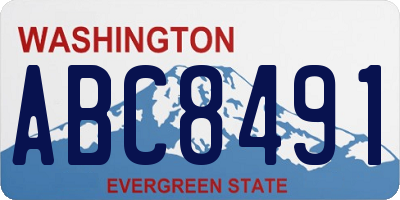 WA license plate ABC8491