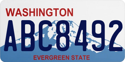 WA license plate ABC8492