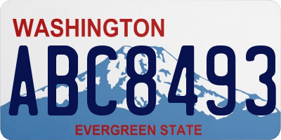 WA license plate ABC8493
