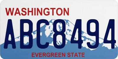 WA license plate ABC8494