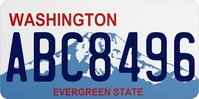 WA license plate ABC8496