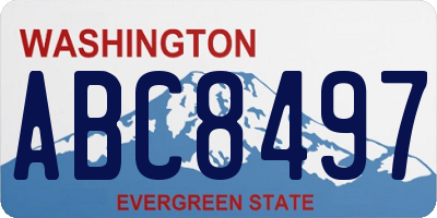 WA license plate ABC8497