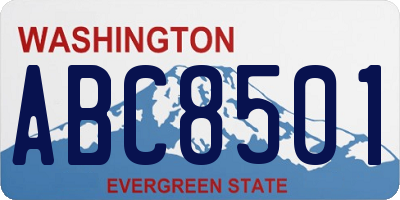 WA license plate ABC8501