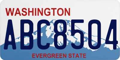 WA license plate ABC8504
