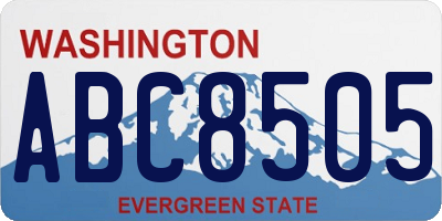 WA license plate ABC8505