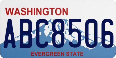 WA license plate ABC8506