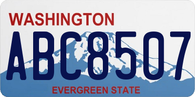 WA license plate ABC8507