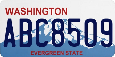 WA license plate ABC8509