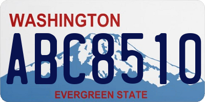 WA license plate ABC8510