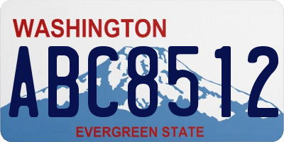 WA license plate ABC8512