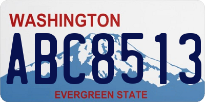 WA license plate ABC8513