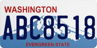 WA license plate ABC8518