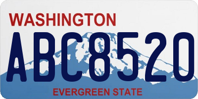 WA license plate ABC8520