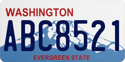 WA license plate ABC8521