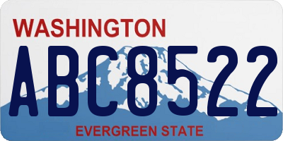 WA license plate ABC8522