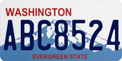 WA license plate ABC8524