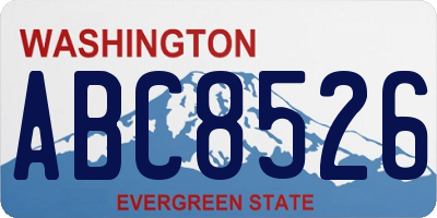 WA license plate ABC8526