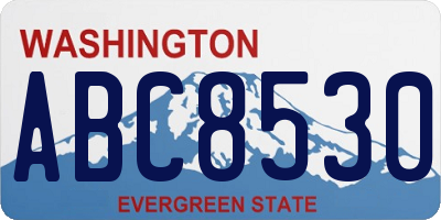 WA license plate ABC8530