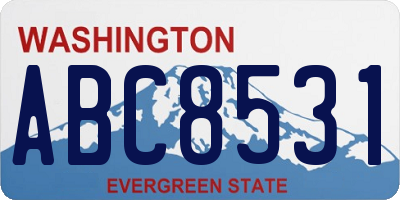 WA license plate ABC8531
