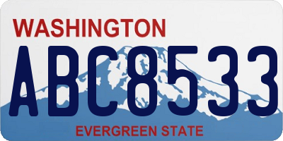 WA license plate ABC8533